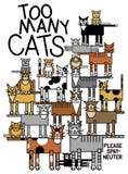 Trop de chats illustration libre de droits Trop de chats illustration libre de droits