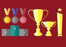 Trophy and awards icons set, illustrations Royalty Free Stock Photo Trophy and awards icons set, illustrations Royalty Free Stock Photo