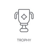 Trophy linear icon. Modern outline Trophy logo concept on white royalty free illustration Trophy linear icon. Modern outline Trophy logo concept on white royalty free illustration