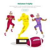 Trophée de Heisman et joueurs de football américain illustration de vecteur Trophée de Heisman et joueurs de football américain illustration de vecteur