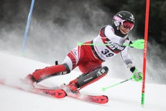 Trophée 2019 de la Reine de neige - slalom de dames photos stock Trophée 2019 de la Reine de neige - slalom de dames photos stock