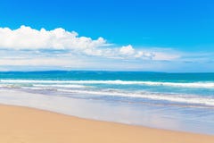 Tropical Beach And Beautiful Sea. Blue Sky With Clouds In The Ba Royalty Free Stock Image