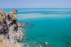 Tropical beach with sea blue sky, Andaman Sea, koh lanta, krabi, thailand stock photography Tropical beach with sea blue sky, Andaman Sea, koh lanta, krabi, thailand stock photography