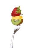 Tropical Fruit Fork Royalty Free Stock Photography