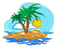 Tropical island illustration Tropical island illustration