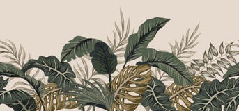 Free Tropical Palm Leaves, Jungle Leaves Seamless Vector Floral Pattern Background Stock Images - 165773314