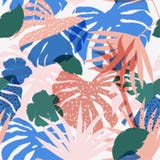 Tropisk sömlös härlig konstnärlig färgrik kontur för vektor vektor illustrationer Tropisk sömlös härlig konstnärlig färgrik kontur för vektor vektor illustrationer