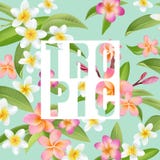 tropiska blommaleaves exotisk bakgrund vektor illustrationer tropiska blommaleaves exotisk bakgrund vektor illustrationer