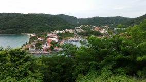 tropiskt landskap av marinen från BahÃas de Huatulco i Oaxaca, Mexico royaltyfri fotografi tropiskt landskap av marinen från BahÃas de Huatulco i Oaxaca, Mexico royaltyfri fotografi