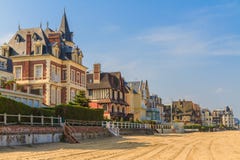 Trouville Sur Mer Beach Promenade, Normandy Stock Photos Trouville Sur Mer Beach Promenade, Normandy Stock Photos