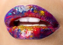 Trucco di arte degli orli fotografie stock libere da diritti Trucco di arte degli orli fotografie stock libere da diritti
