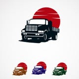 Truck sun logo template designs for company royalty free illustration Truck sun logo template designs for company royalty free illustration