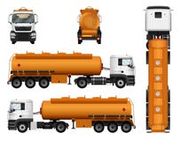Truck trailer vector template. Fuel gas tanker. car on white background. stock illustration Truck trailer vector template. Fuel gas tanker. car on white background. stock illustration