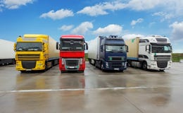 Truck in warehouse - Cargo Transport Stock Photos Truck in warehouse - Cargo Transport Stock Photos