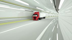 truckin rosso un tunnel Azionamento veloce rappresentazione 3d illustrazione di stock truckin rosso un tunnel Azionamento veloce rappresentazione 3d illustrazione di stock