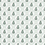 Trullo y fondo blanco del modelo de la repetición del bolso del dinero ilustración del vector Trullo y fondo blanco del modelo de la repetición del bolso del dinero ilustración del vector