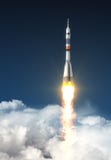 Träger Rocket Over The Clouds stock abbildung Träger Rocket Over The Clouds stock abbildung