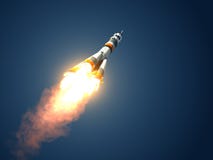 Trägerrakete Soyuz-FG entfernt sich vektor abbildung Trägerrakete Soyuz-FG entfernt sich vektor abbildung