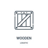 träsymbolsvektor från logistisk samling Tunn linje träillustration för översiktssymbolsvektor stock illustrationer träsymbolsvektor från logistisk samling Tunn linje träillustration för översiktssymbolsvektor stock illustrationer
