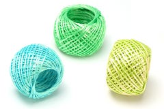 Três esferas da corda de nylon imagens de stock Três esferas da corda de nylon imagens de stock