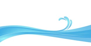 Tsunami Illustration. Blue Water Wave Splash Vector