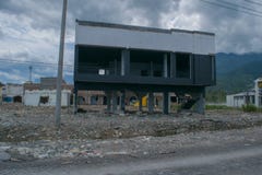 Tsunami rimasto Palu il 28 settembre 2018 immagini stock libere da diritti Tsunami rimasto Palu il 28 settembre 2018 immagini stock libere da diritti