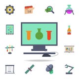 tubos de ensayo coloreados en el icono de la pantalla de monitor Sistema detallado de iconos de la ciencia coloreada Diseño gráfi ilustración del vector tubos de ensayo coloreados en el icono de la pantalla de monitor Sistema detallado de iconos de la ciencia coloreada Diseño gráfi ilustración del vector