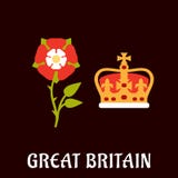 Tudor rose et couronne de la Grande-Bretagne illustration libre de droits Tudor rose et couronne de la Grande-Bretagne illustration libre de droits