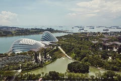 Tuinen door de Baai van hierboven in Singapore stock foto Tuinen door de Baai van hierboven in Singapore stock foto