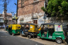 Tuk tuk taxis run on street in Jodhpur, India stock images Tuk tuk taxis run on street in Jodhpur, India stock images