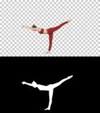 Tuladandasana lub równoważenia kija poza jest postępowym joga posturą robić piękną jog kobietą, Alfa kanał obrazy stock Tuladandasana lub równoważenia kija poza jest postępowym joga posturą robić piękną jog kobietą, Alfa kanał obrazy stock