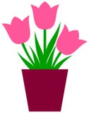 Tulip Flowers in vaso di fiore illustrazione di stock Tulip Flowers in vaso di fiore illustrazione di stock
