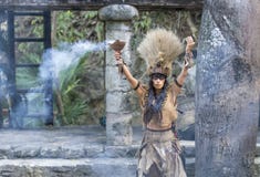 Woman in Maya indian costume in Tulum, Mexico royalty free stock photos Woman in Maya indian costume in Tulum, Mexico royalty free stock photos