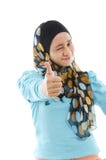 Tum upp Muslimkvinna royaltyfri fotografi Tum upp Muslimkvinna royaltyfri fotografi