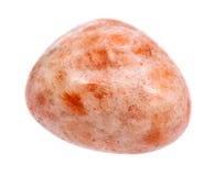 tumbled Sunstone (heliolite) gem stone isolated
