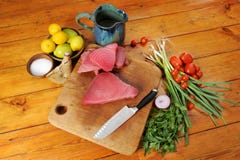 Tuna And Vegetable Still Life Royalty Free Stock Photography