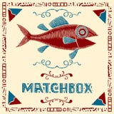 Tuna Fish Matchbox Label Stock Photography