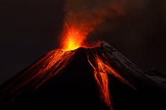 Tungurahua Volcano Night Eruption
