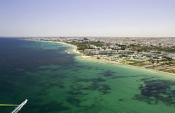 Tunisian Shoreline - View From Parachute Royalty Free Stock Photos