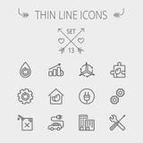 Tunn linje symbol för ekologi stock illustrationer Tunn linje symbol för ekologi stock illustrationer