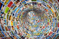 Tunnel van media, beelden, foto's stock illustratie Tunnel van media, beelden, foto's stock illustratie