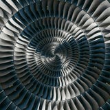 Turbine blades wings spiral effect abstract fractal pattern background. Spiral industrial production metallic turbine background. Stock Images Turbine blades wings spiral effect abstract fractal pattern background. Spiral industrial production metallic turbine background. Stock Images