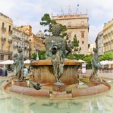 Turia Fountain em Valência, Espanha foto de stock royalty free Turia Fountain em Valência, Espanha foto de stock royalty free
