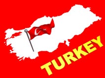Turkey Flag And Map Stock Image