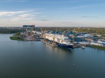 Aerial view of Meyer Turku shipyard