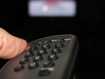 Turning The TV Off Stock Images