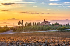 Tuscany Landscape At Sunrise Royalty Free Stock Photography Tuscany Landscape At Sunrise Royalty Free Stock Photography