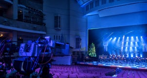 Tv broadcast from the theater. TV camera in a concert hall. stock image Tv broadcast from the theater. TV camera in a concert hall. stock image