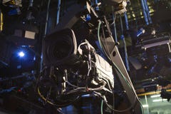 TV camera on crane on concert. TV camera stock photography TV camera on crane on concert. TV camera stock photography