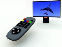 TV Control And TV 11 Stock Photo